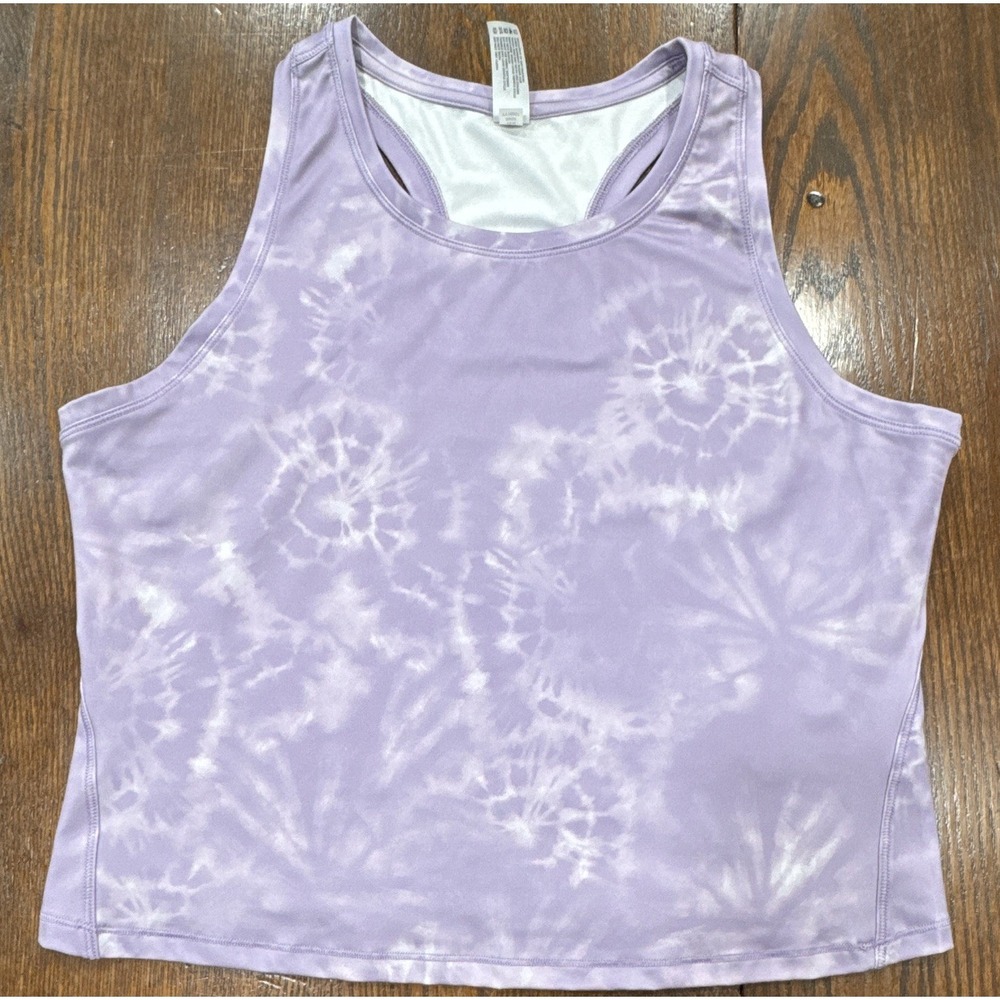 Yogalicious Women's XL Purple Tie Dye Racerback Athletic Tank Top